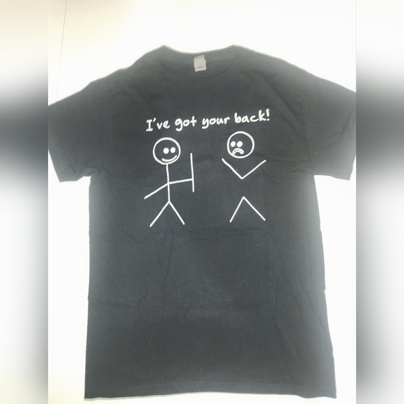 Gildan Other - 2 Fun Tees Gildan Black Short-Sleeve Graphic Tee Sizes L & S Stick-Figure Print